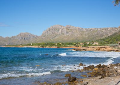 Colònia de Sant Pere - Blick aufs Meer und die Berge Mallorca