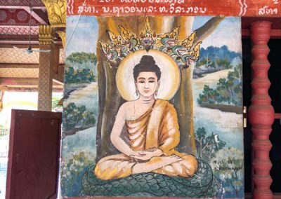 Vat Phonxay Luang Prabang - Gemälde einer Buddha-Figur