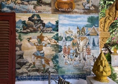 Vat Phonxay Luang Prabang - Gemälde an den Wänden