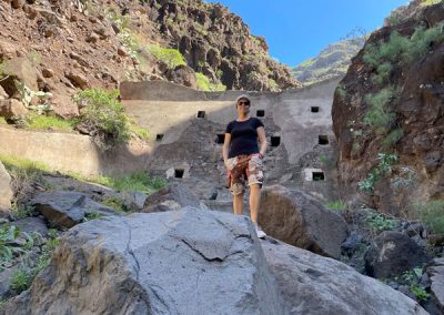 Wandern auf La Gomera: Rundwanderung El Guro - Los Granados: Fotomotiv Staumauer