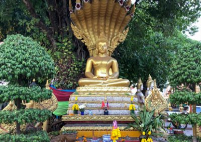 Vientiane Vat Simuang - Buddha-Statue mit Naga